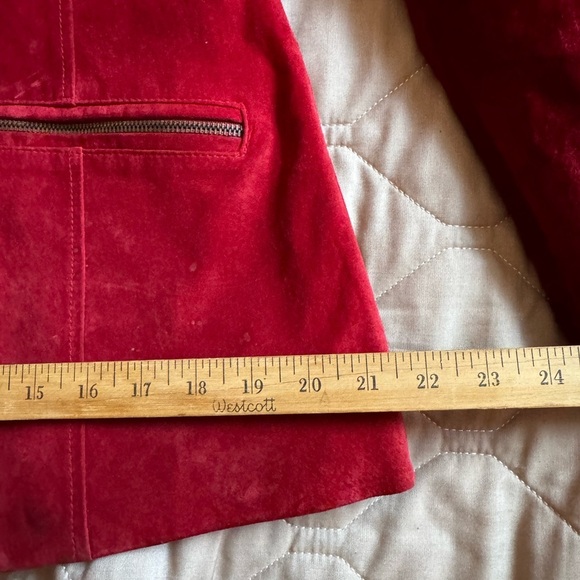 Jessi Lee Red Suede Leather Hip-length Jacket Women’s Size M Vintage Full Zip - Picture 9 of 15